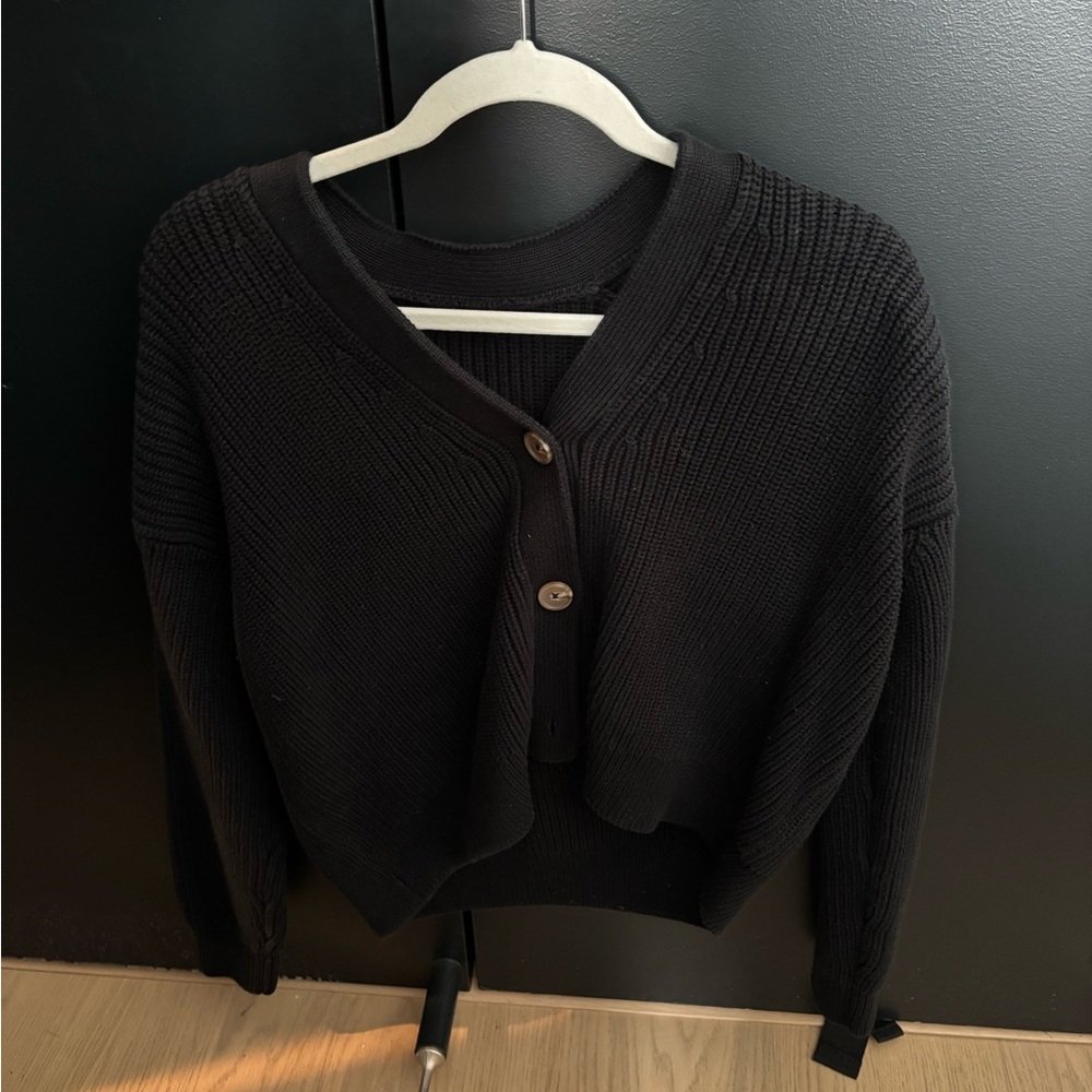 Quince 100% Organic Cotton Fisherman Boxy Cropped Cardigan